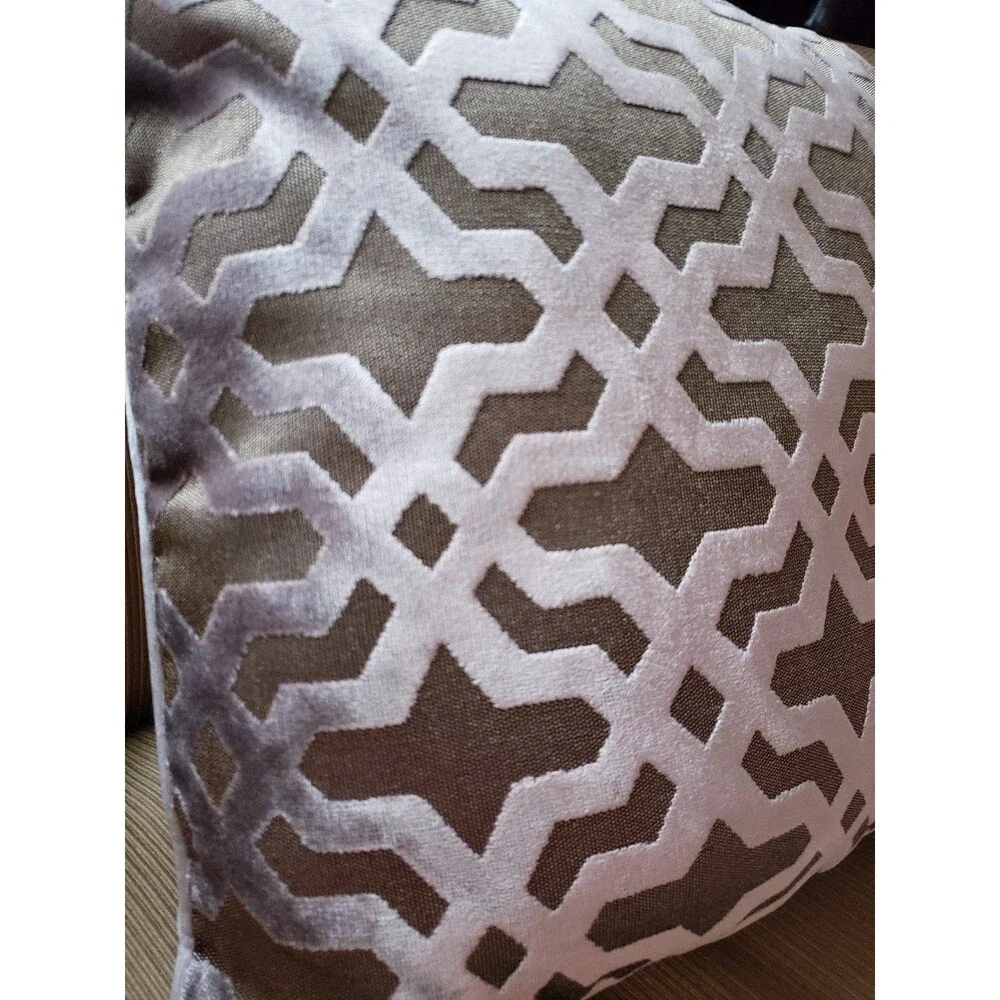 Burnt Out Geometric Square Throw Pillow